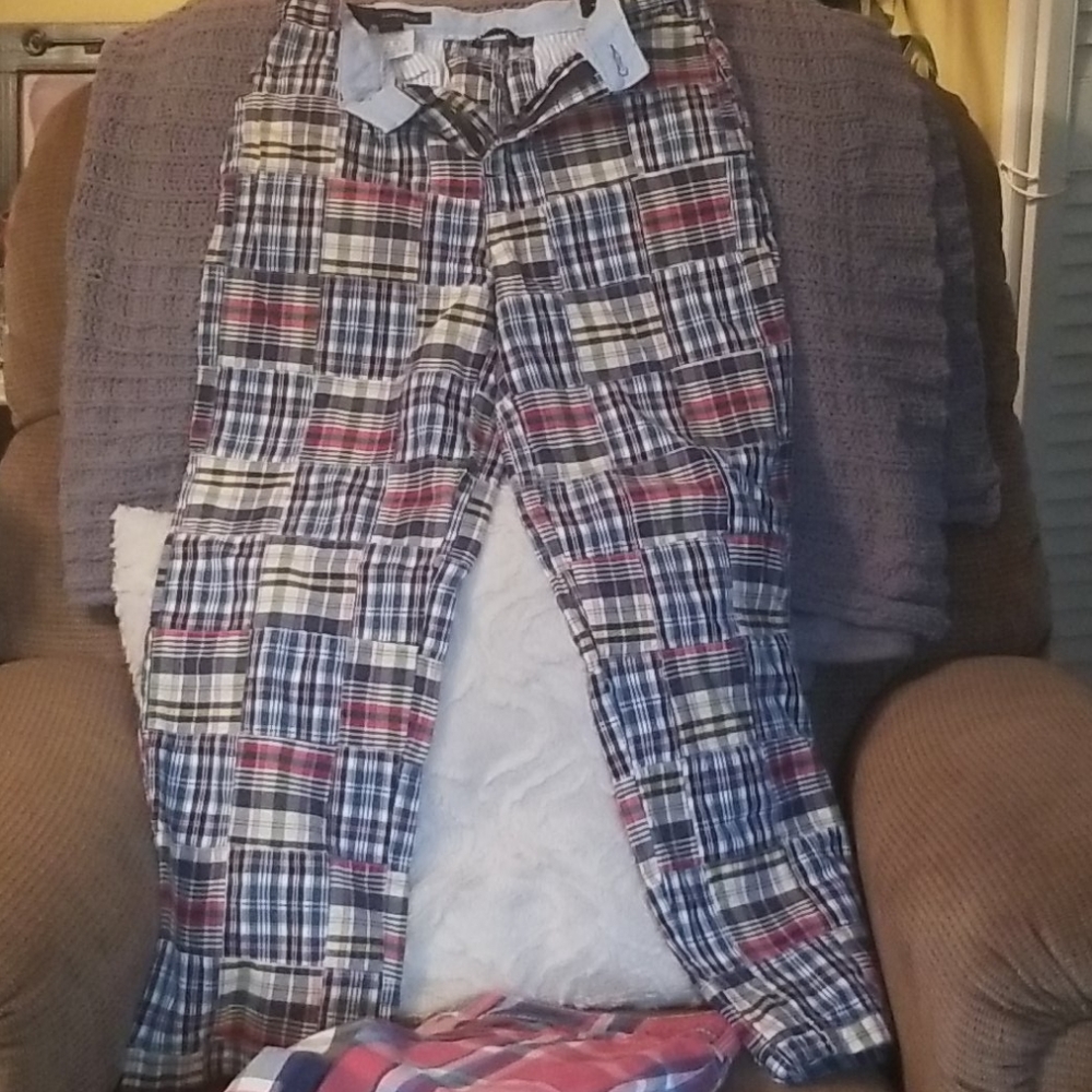 Plaid lands end pants